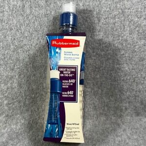VTG Rubbermaid Filtered Water Bottle 16 oz Clear Blue 3771 1998 NOS on the go